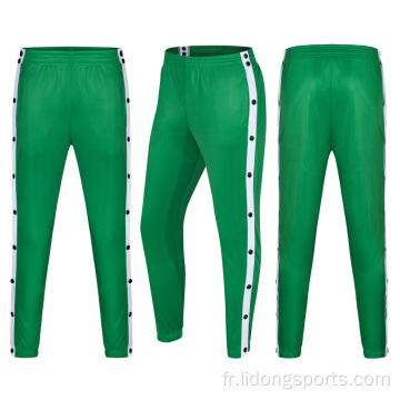 Basketball Soccer Sports Pantalon de bouton de boucle ouverte complète